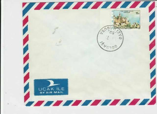 cyprus 1977 buildings air mail stamps cover ref 21190