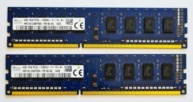 8GB (2x4GB) DDR3L 1600MHz Desktop PC RAM ~ PC3L-12800U 1Rx8 Memory 240 pin DIMM