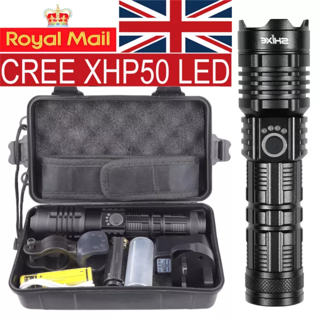 20000lm Genuine SHIXE G700 XHP50 LED Tactical Flashlight UK Military Grade Torch