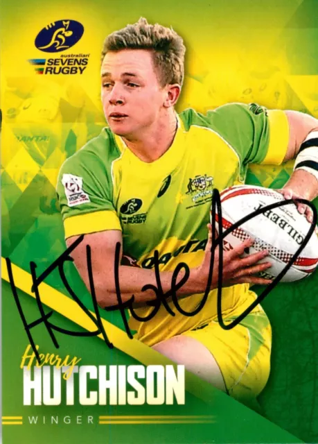 ✺Signed✺ 2017 WALLABIES Rugby Union Card HENRY HUTCHISON