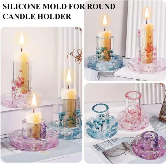3PCS Candle Holder Silicone Mold Candle DIY Room Home Candlestick Decoration