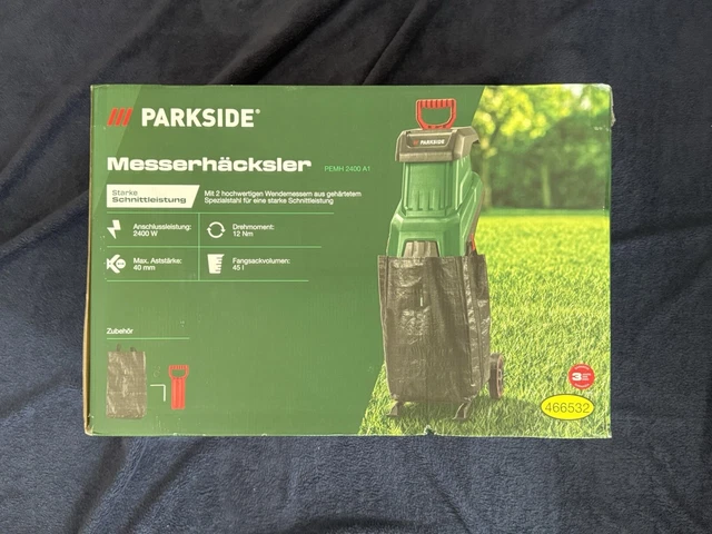 PARKSIDE® MESSERHÄCKSLER PMH2400 C3 Häcksler Schredder Fangsack 2400W