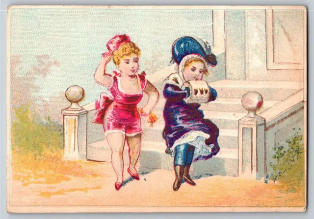 Diefenderfer's Victorian Trade Card Two Women Standing - Hot & Cold?