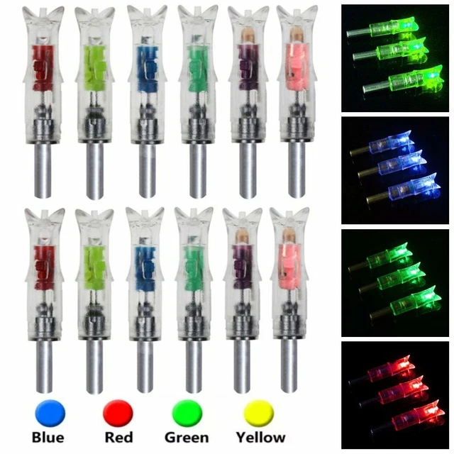 6X LED Lighted Nocks ID 7.6mm Bowstring activited Crossbow Bolts Nock Half Moon