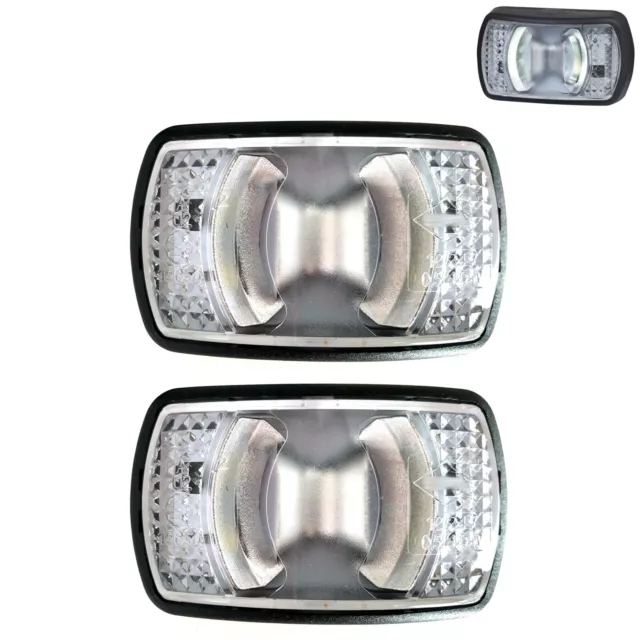 2x Weiße LED Begrenzungsleuchte 12V 24V E9 für LKW Anhänger Trailer Wohnwagen