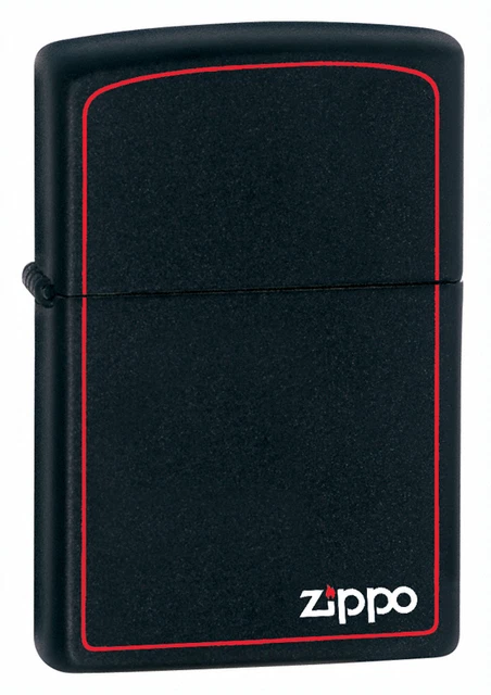 Zippo Windproof Black Matte Lighter With Logo & Border, 218ZB, New In Box