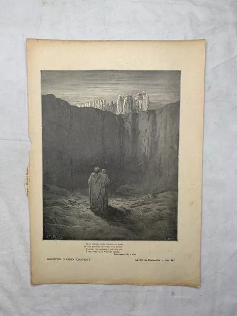 Xilografia  Gustave Dorè Dante Divina Commedia Purgatorio 1880/90