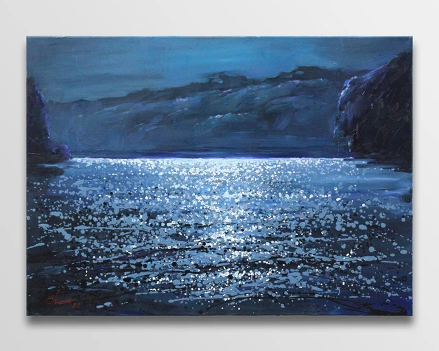 Landscape painting Original art Impressionism Oil on canvas by S. Chernyakovsky