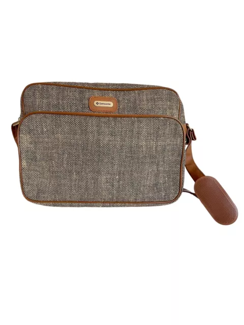 Samsonite Special Collection tweed carry-on weekender overnight travel bag brown