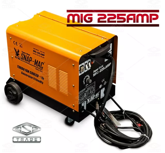 MIG Welding Machine Gas / Gasless 240V Real 225 AMP DC Welder - US SNAP-MAC