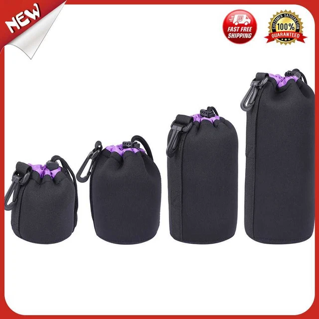 es Neoprene SLR Camera Lens Pouch Case Drawstring Shockproof Soft Protective Bag