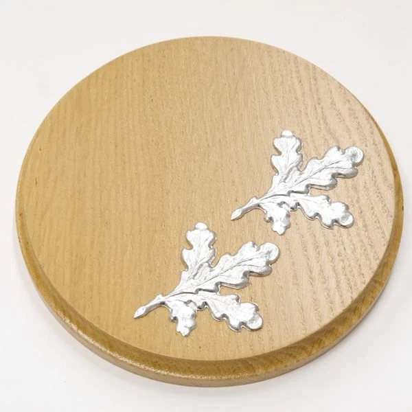 Placa de Jabalí Redondo Claro Af 15 CM Con 2 Pieza Aluminio Hoja Roble Portada