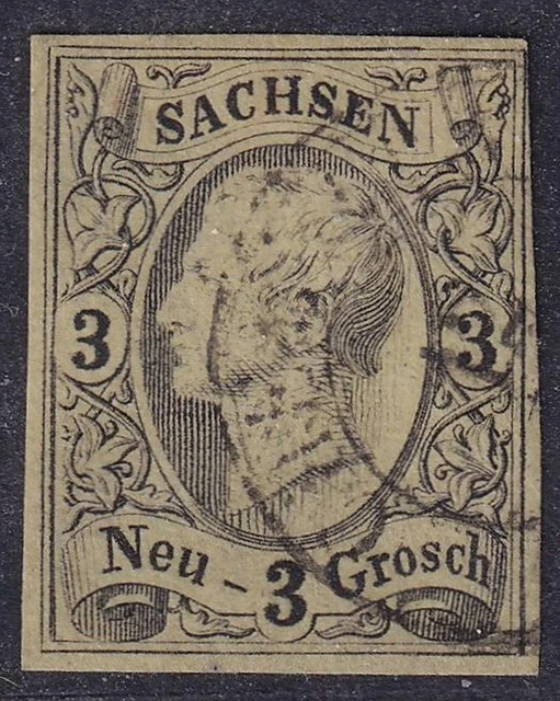 Sachsen MiNr 11 Zweikreisstempel Herrnhut vollrandig