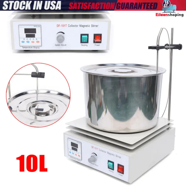 Df-101t Digital Heat Collecting Magnetic Stirrer Lab Heat Thermal Oil Bath 110V