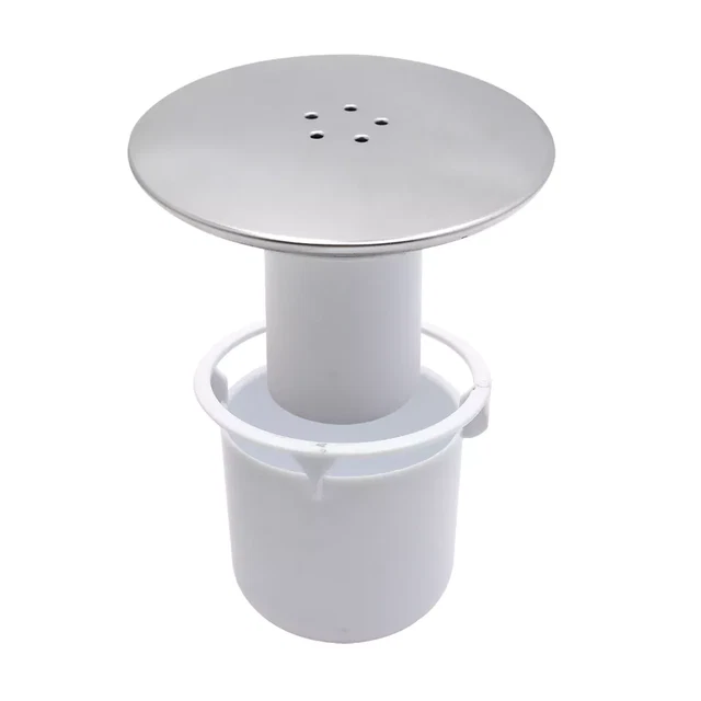 BLACK SHOWER WASTE Drain Cap Tube/Cup Cover Cubicle 115mm Drain