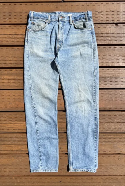 Vintage 90s Levi’s 505 Jeans Orange Tab Denim Pants 34x32 Faded Straight Leg