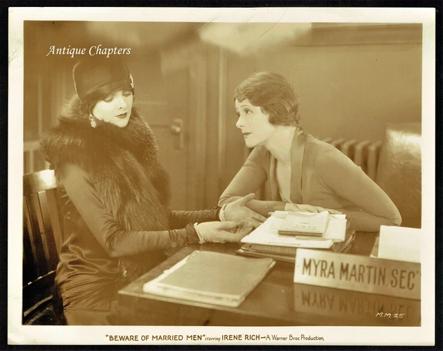 1928 MYRNA LOY Irene Rich Beware Of Married Men Set Still Photo O200