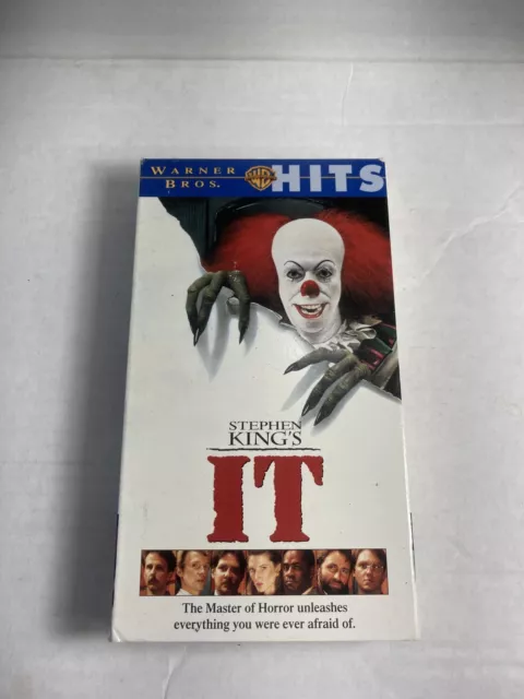 Stephen King's It Horror Vhs Tape Tim Curry Pennywise The Clown 1994 Warner Bros