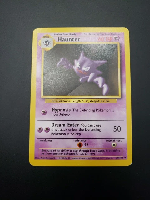 1999 haunter pokemon card 6/62 Holo 1st Edition Fossil [P] Hypnosis 1999 POKEMON: BASE Set -