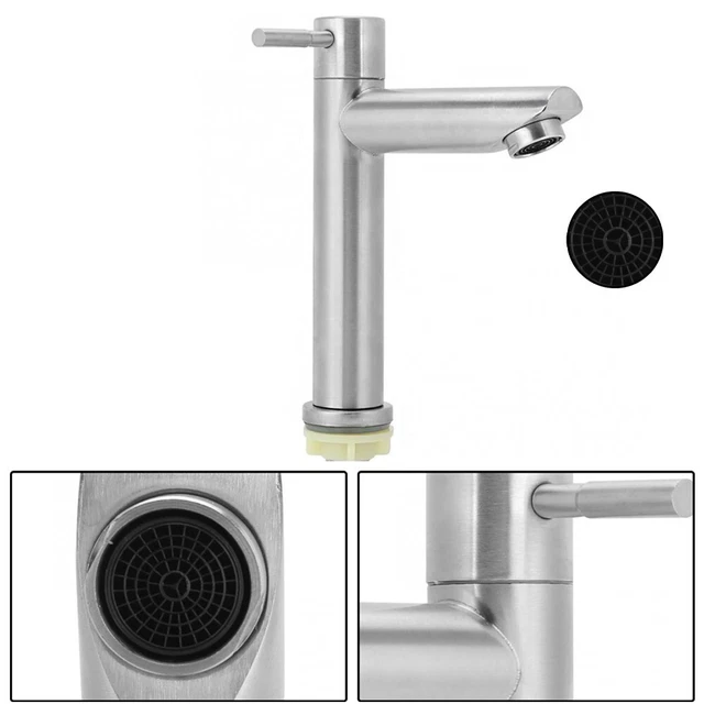 Robuster Edelstahl Badezimmer Waschbecken Wasserhahn Kaltspüle Wasserhahn matte