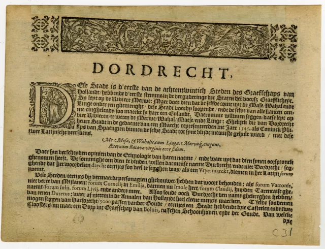 Antique Print-DORDRECHT-ZUID-HOLLAND-NETHERLANDS-Guicciardini-1613 2