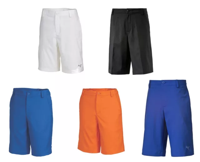 PUMA Golf Rickie Fowler Jr Children Youth Kids Boys Golf Tech Shorts Blue Orange