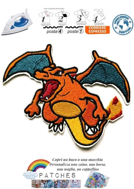 TOPPA TERMOADESIVA POKÉMON Charizard Patch flying Catch'em all iron on ...