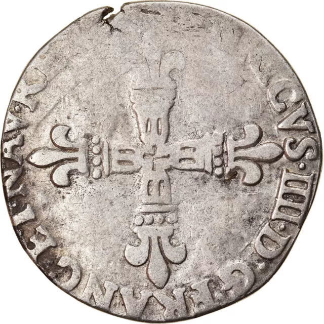 [#882694] Coin, France, Henri IV, 1/4 Ecu, 1604, Morlaas, VF, Silver, Duplessy:1