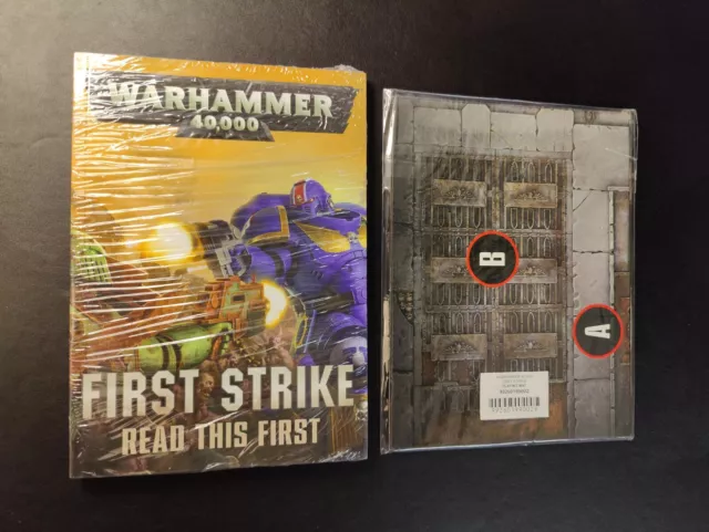 Warhammer 40,000 40k First Strike Folleto + Juegos de Alfombra de Juego Taller Totalmente Nuevo
