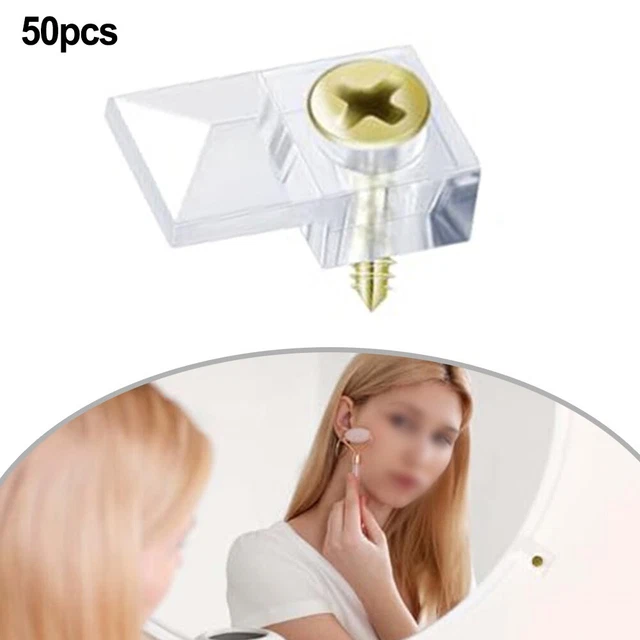 Support Mural Miroir De Fixation, Pince de Verre Miroir Rond Support