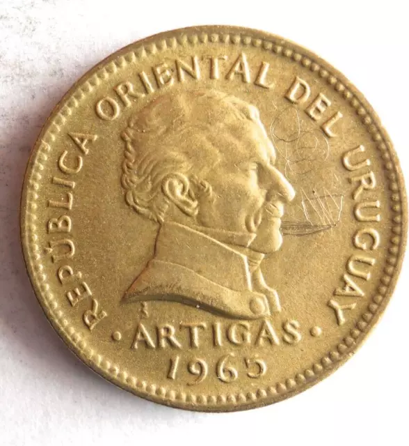 1965 URUGUAY PESO - Excellent Coin - FREE SHIP - Bin #703