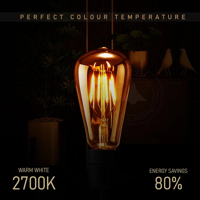 E27 ST64 LED Edison 4W Vintage Retro Lampe Glühlampe Filament Glühbirne Birne