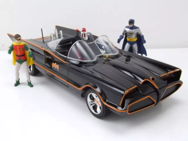 Batmobile Batman Classic Series 1966 schwarz mit Licht und Figuren 1:18 Jada