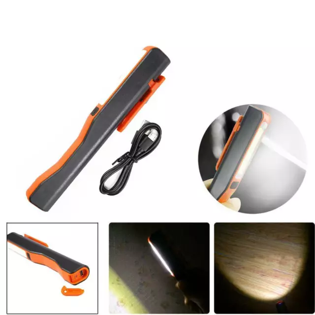 COB LED Magnetic Work pen Light Rechargeable Inspection Torch Lamp Flexible 2