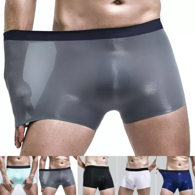 Ice Silk Sexy Underwear Men Briefs Seamless Breathable Low Waist