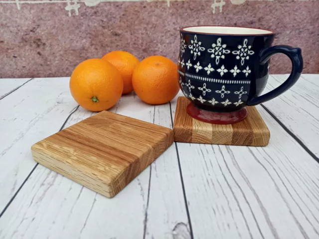 Wooden Oak Coaster Coffee Tea Drink Mug Perfect Gift Solid Wood Handmade Sold By