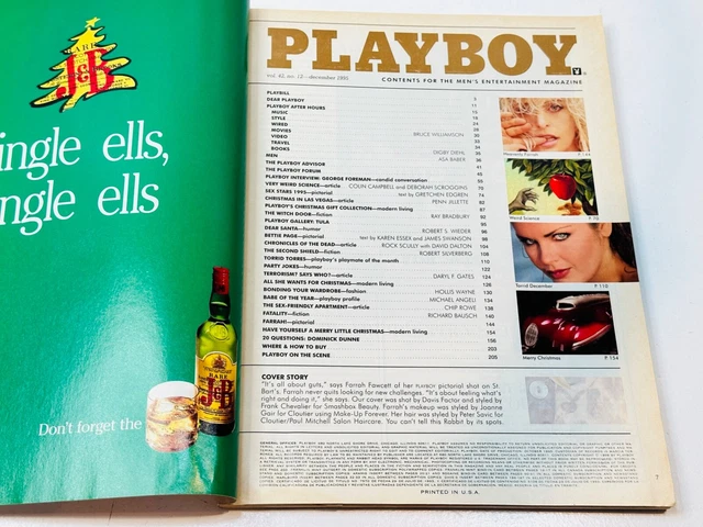 PLAYBOY DECEMBER 1995 Farrah Fawcett Courteney Cox Jerry Garcia George
