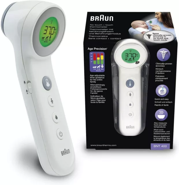 Braun BNT400WE Stirnthermometer digital weiß "wie neu"