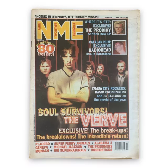 NME 7 June 1997 The Verve Placebo The Prodigy Radiohead Jeff Buckley Missing