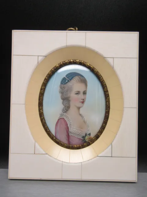 W424⭐⭐ Handgemalte Miniatur Lupenmalerei Portrait Constance Weber Mozarts Frau⭐⭐
