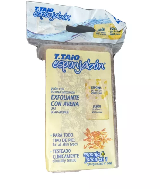 T.TAiO Esponjabon Con Avena/ Sponge Soap With Oat/Jabon Con Esponja 2 en 1