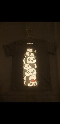 panda t shirt kids, black