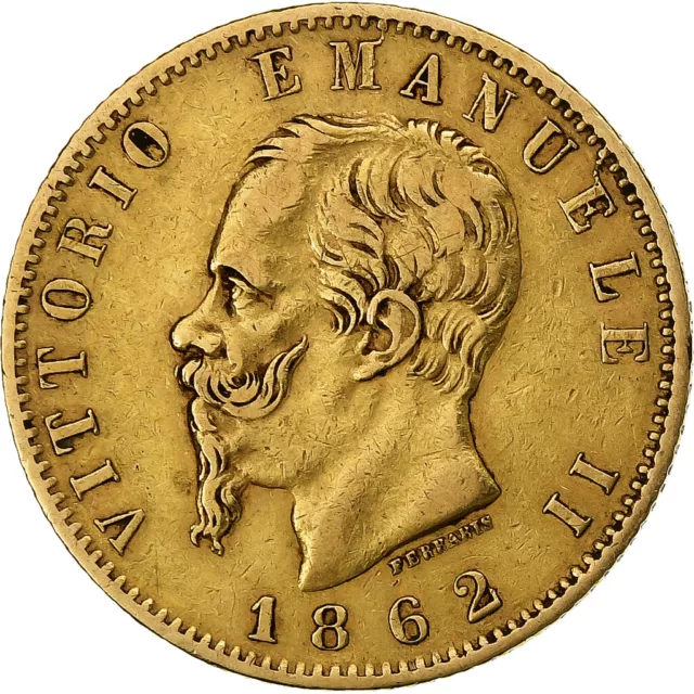 [#1156524] Italy, Vittorio Emanuele II, 20 Lire, 1862, Torino, Gold, EF(40-45),