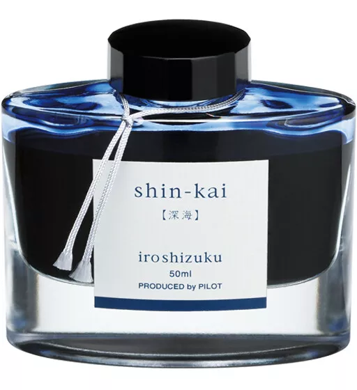 Namiki Pilot Iroshizuku Bottled Ink in Shin-Kai Ink (Deep Sea Blue Black) 50 ml