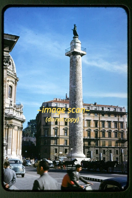Rome, Italy, Street Scene in mid 1950's, Kodachrome Slide k9a