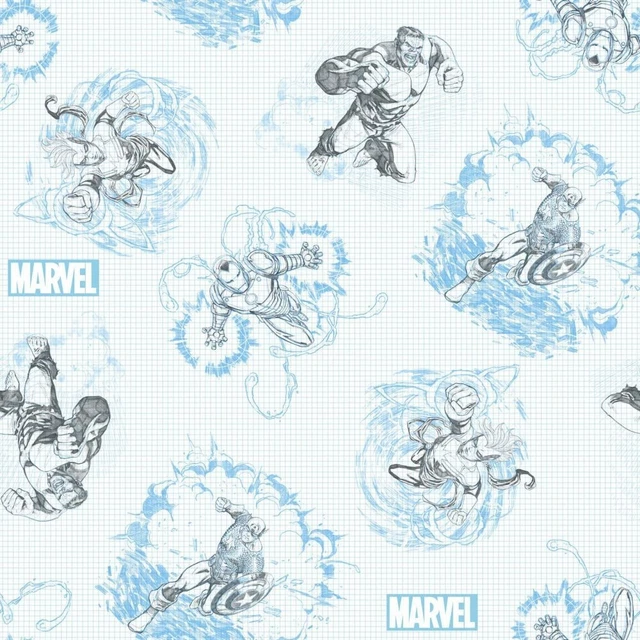 MARVEL COMIC Sketch Avengers Hulk Fabric 100% Cotton Fabric 5 yds