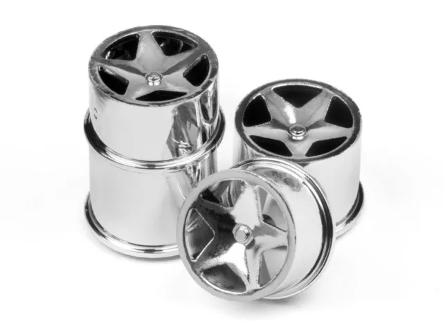 HPI #114279 - Q32 SUPER STAR WHEEL SET F/R (CHROME18x10/18x14/4pcs)