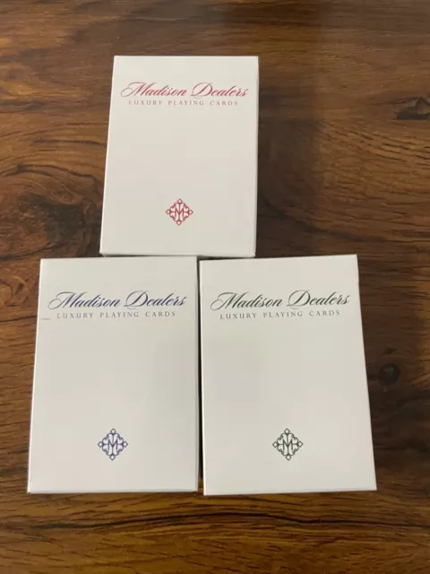 Madison Dealers Red Green Blue 3 Bundle Deck Playing Cards - Ellusionist SEALED!