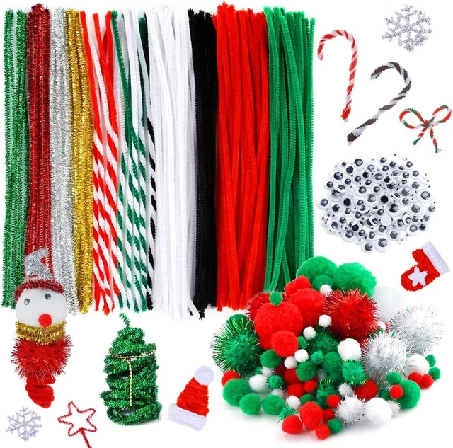 Juego de limpiadores de tuberías de Navidad, que incluye 120 piezas limpiadores de tuberías de Navidad, 6 tamaños P