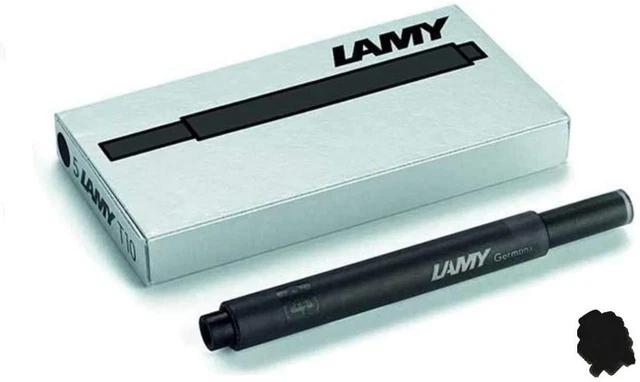 Lamy T10 Fountain Pen Ink Cartridges Refills- 10 pack (50 Cartridges) (Black)